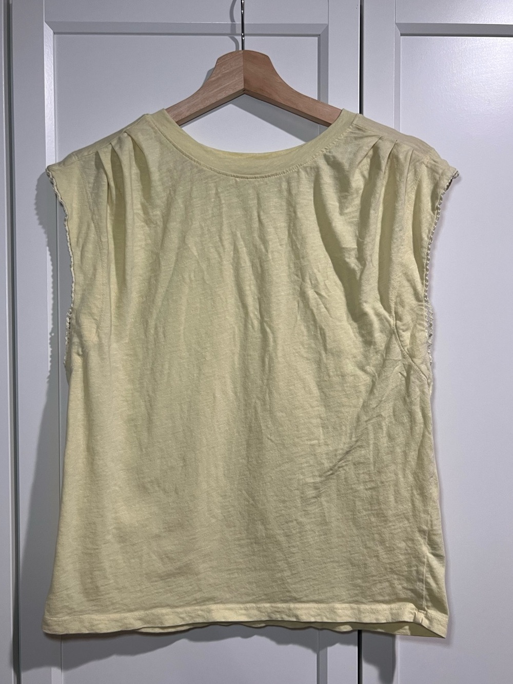 Sundry Light Yellow Women's Sleeveless Cotton Top